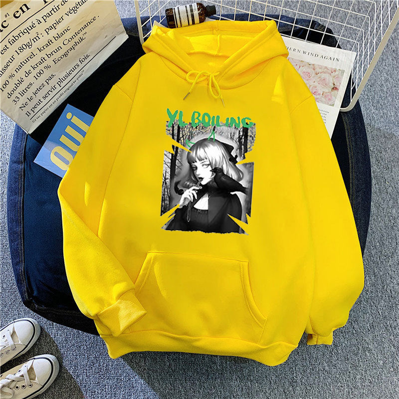 Women's hooded sweatshirt with avant-garde graphic design Chic & Stil