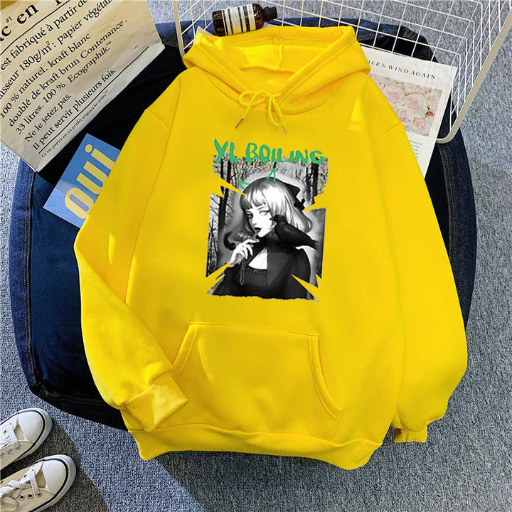 Women's hooded sweatshirt with avant-garde graphic design Chic & Stil