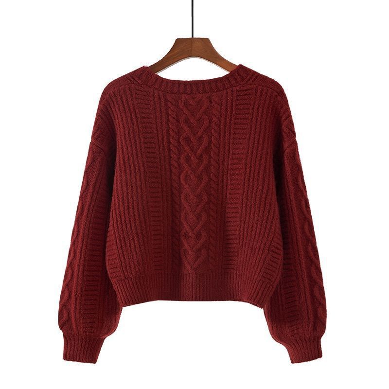 Women's Cardigan with Unusual Cable Pattern and Deep V-Neck Lune London