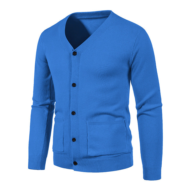 Knit jacket for men with V-neck and practical pockets Lune London