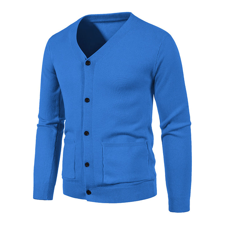 Knit jacket for men with V-neck and practical pockets Lune London