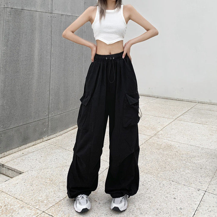 Women's cargo pants with practical side pockets and elastic waistband
