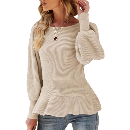 Ladies trendy sweater with elegant puff sleeves Lune London