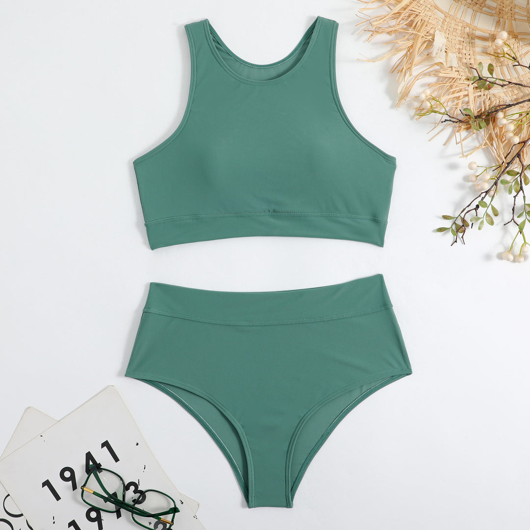 Women's sport bikini set with high waisted bottoms and comfortable top Lune London