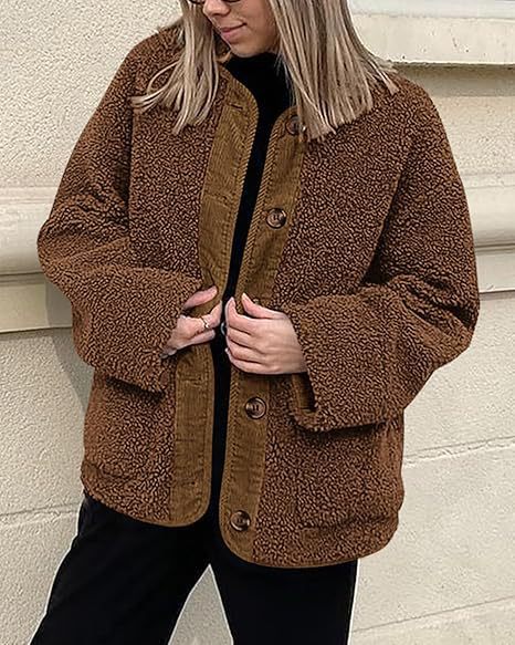 Ladies cozy teddy jacket with matching collar Lune London