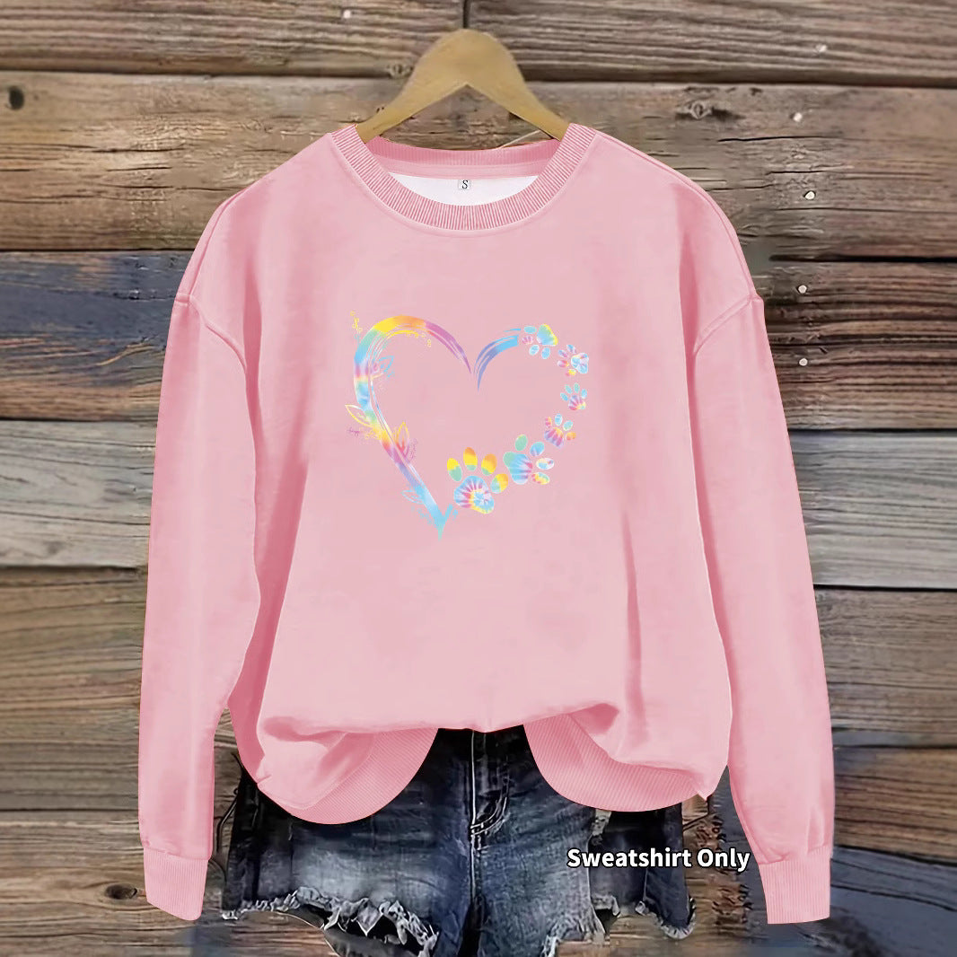 Sweatshirt femme avec motif cœur floral et coupe confortable Chic & Stil
