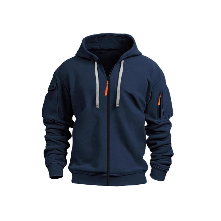 Men's hoodie jacket with functional zip pockets and modern cut Chic & Stil