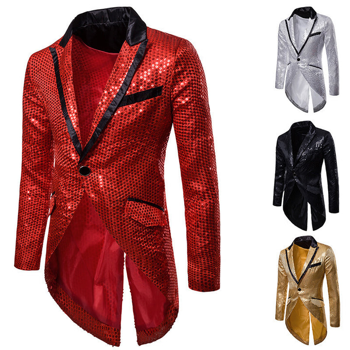Elegant sequin blazer for men with asymmetric cut and luxurious design Lune London