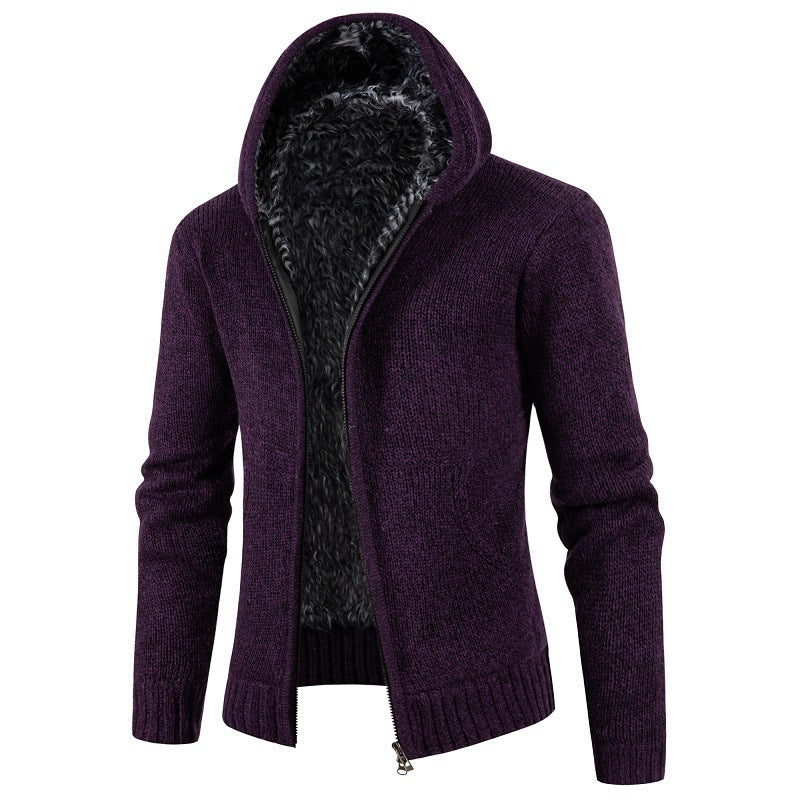 Men's cozy cardigan with high collar and practical pockets Lune London