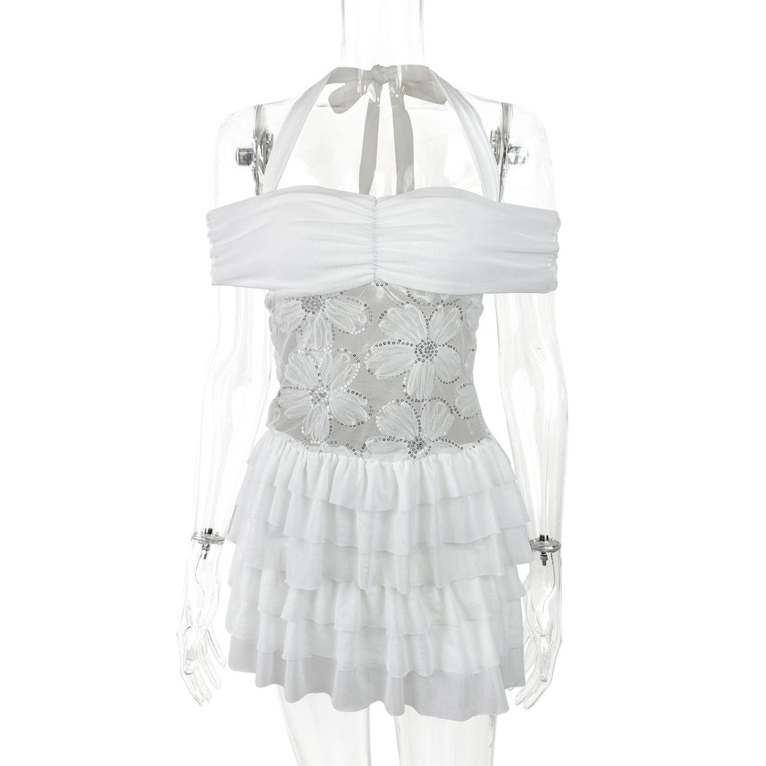 Ladies Summer Mini Dress with Romantic Ruffle Details Lune London