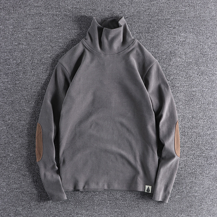 Men's polar fleece sweater with contrasting elbow patches Lune London