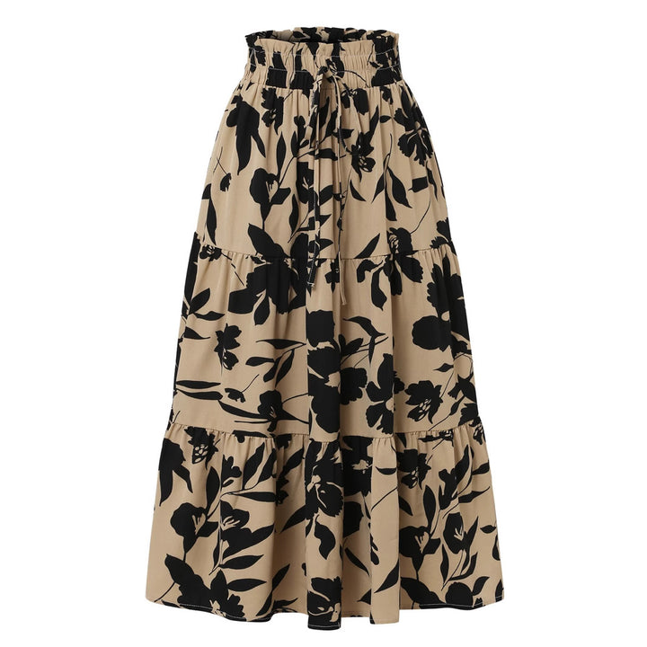 Maxi skirt women with fluid cut and floral design Lune London