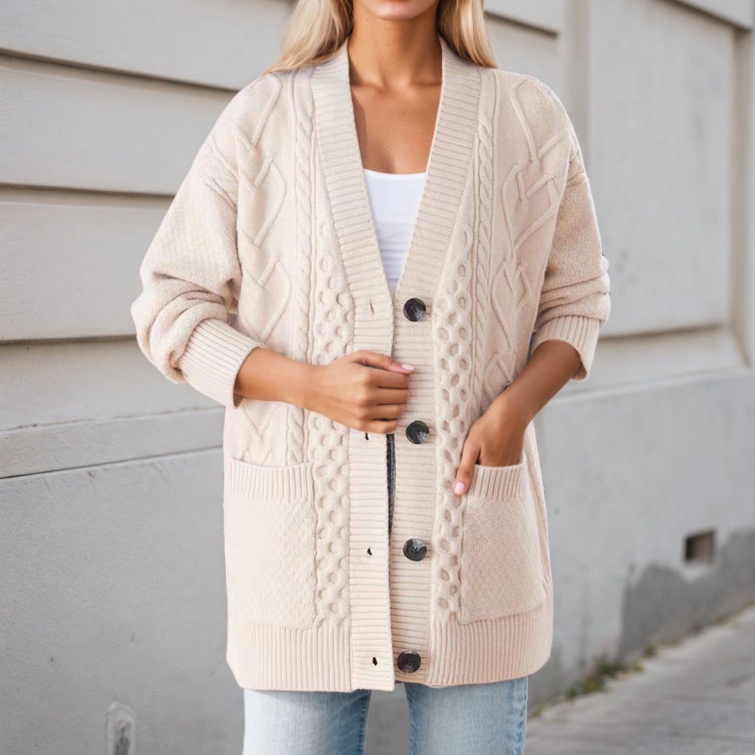 Knit jacket for women with structure and practical pockets Lune London