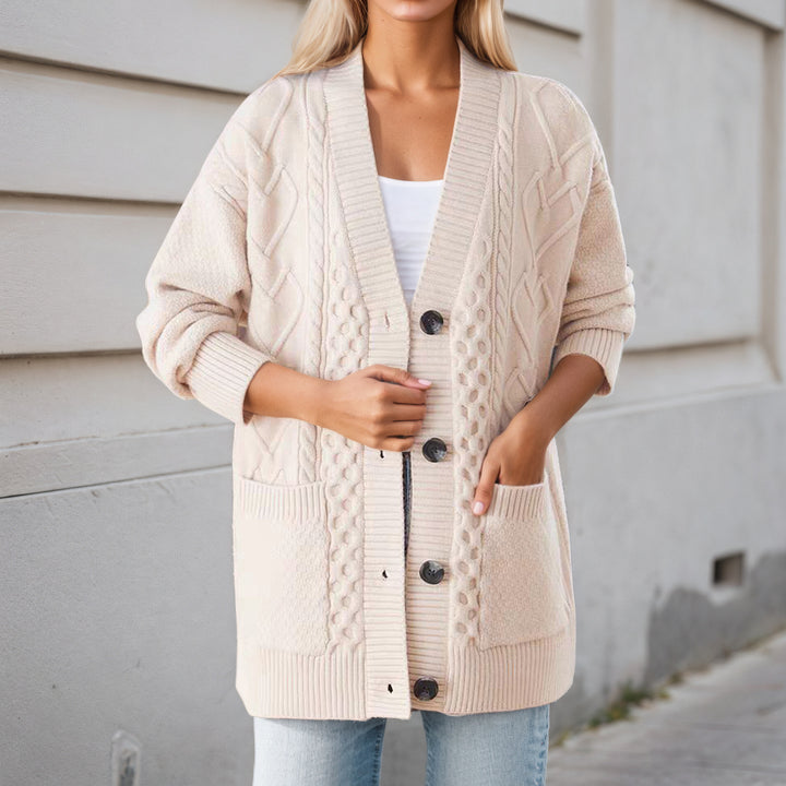Knit jacket for women with structure and practical pockets Lune London