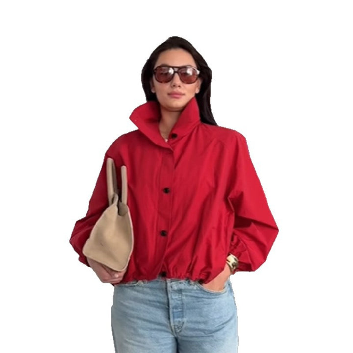Ladies stylish outdoor jacket with high collar Lune London