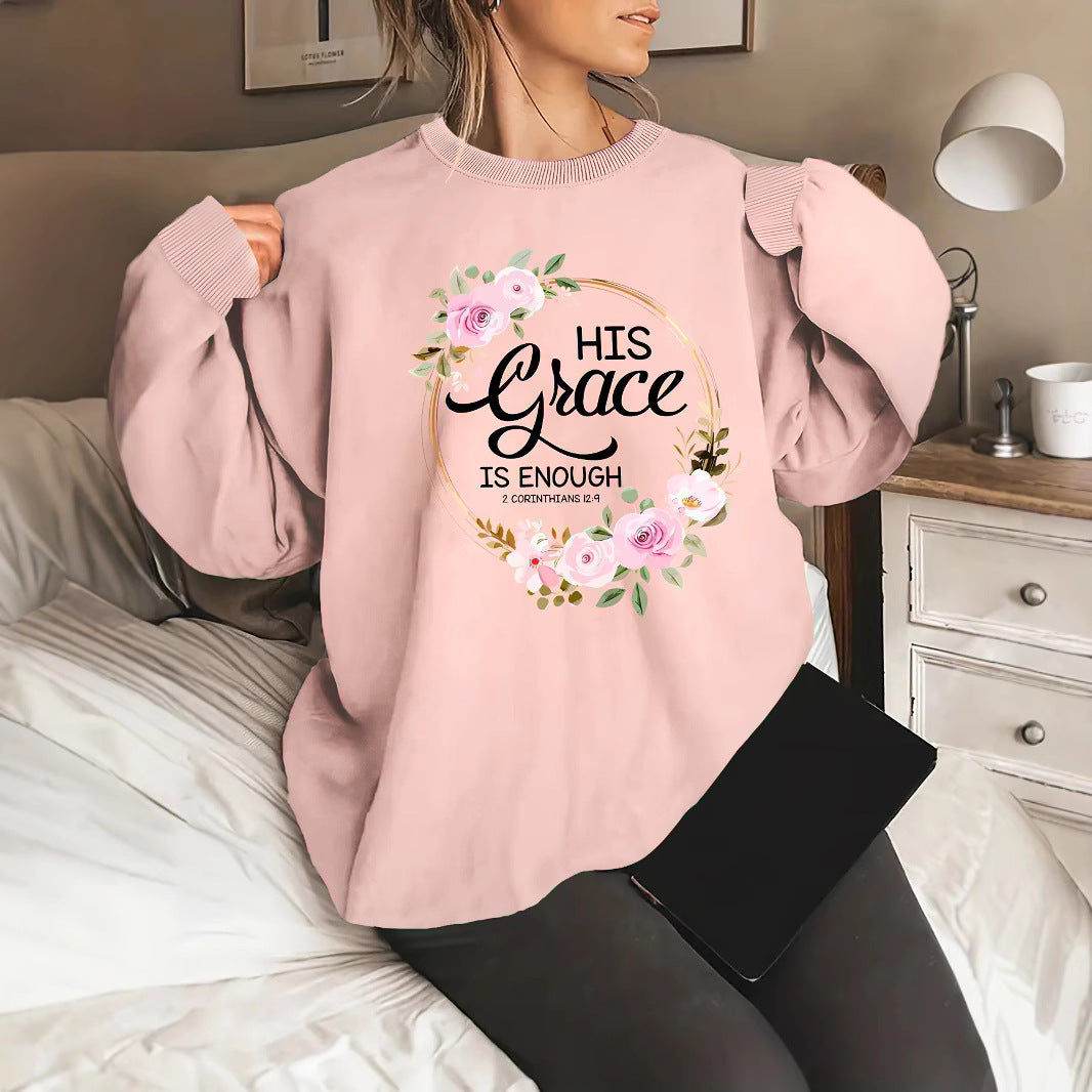 Sweat-shirt pour femmes avec lettres motivantes et design floral Chic & Stil