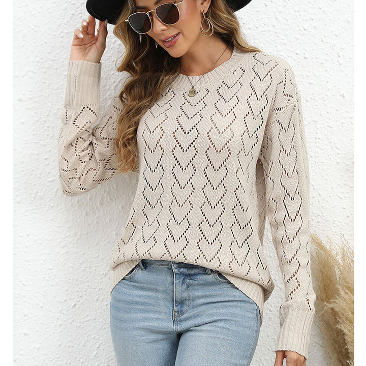Pull en tricot pour femme avec un délicat motif en forme de cœur Chic & Stil