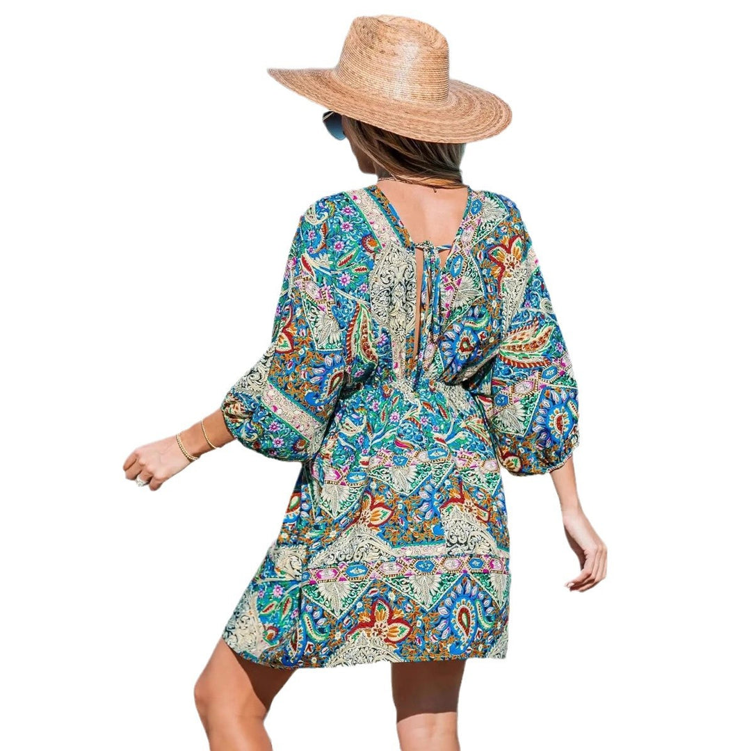 Chic Bohemian Tie Beach Dress for Women