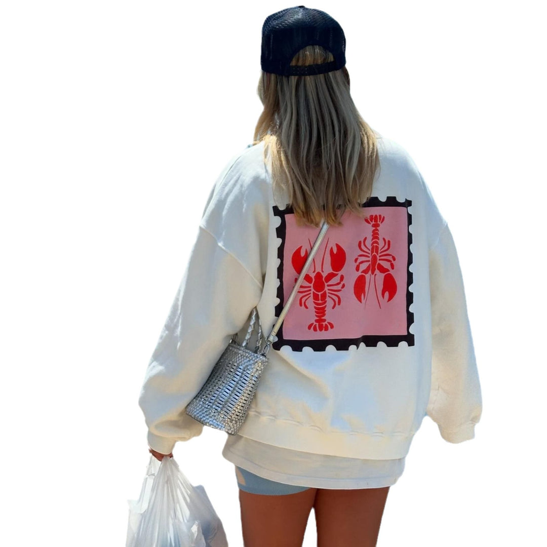 Casual sweater for women with creative crab print Lune London