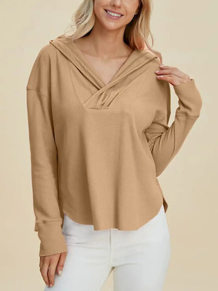 Ladies leisure Hoodie with refined neckline Lune London