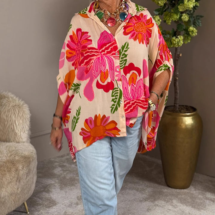 Blouse kimono fluide pour femme avec design floral coloré Chic & Stil