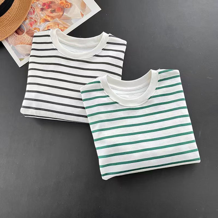 Haut rayé long à manches longues décontracté pour femmes Chic & Stil