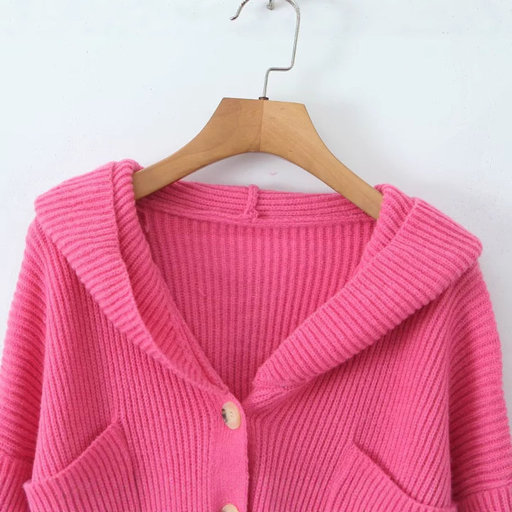 Femmes Gilet Confortable avec Capuche et Fermeture à Boutons Chic & Stil