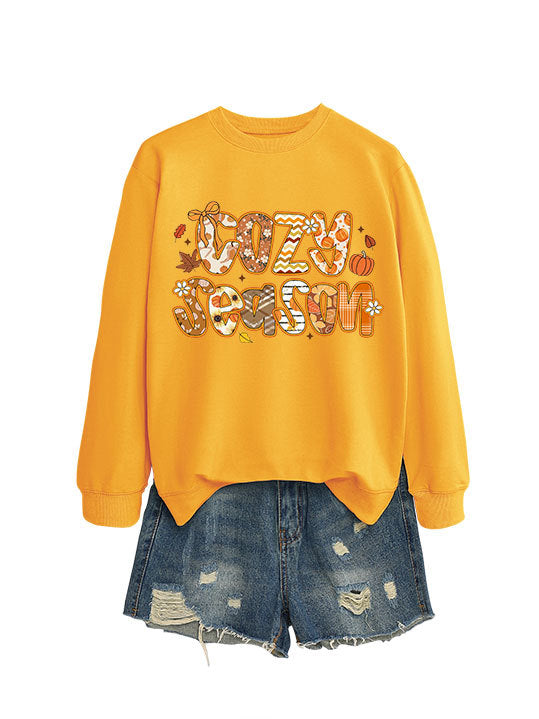 Sweatshirt féminin avec design automnal créatif et coupe décontractée Chic & Stil