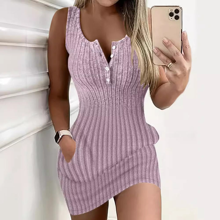 Lune London Damen Ribbed Mini Dress