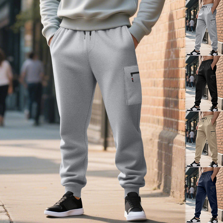 Men's Casual Cargo Jogging Pants with Practical Side Pockets and Elastic Waistband Lune London