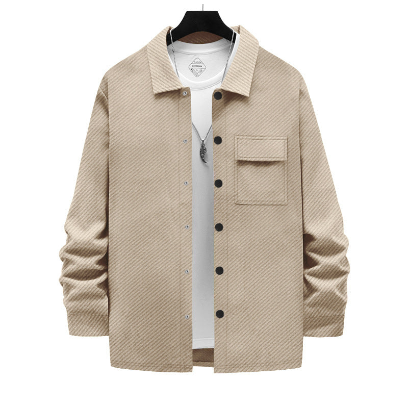 Men's casual cotton jacket with textured design and practical pockets Chic and style