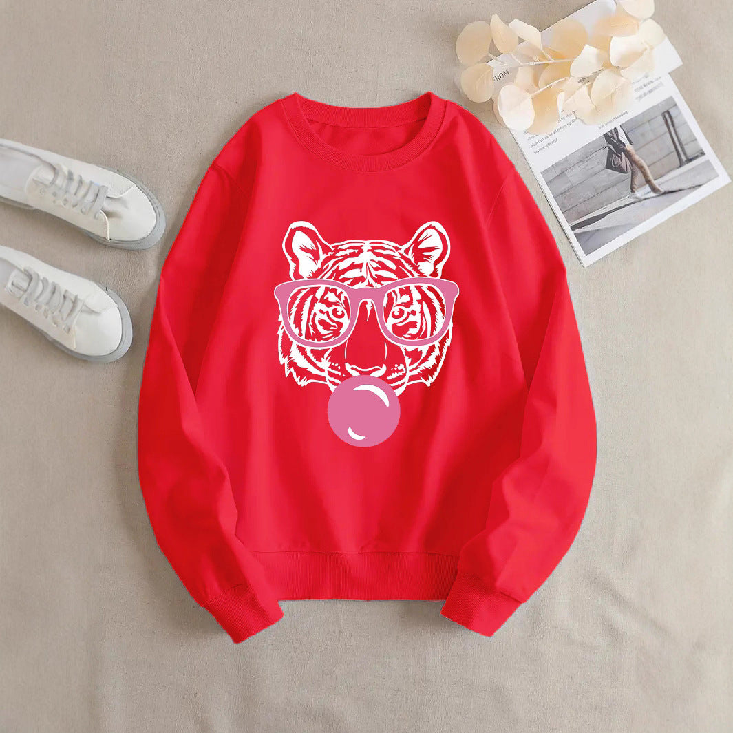 Sweat-shirt pour femmes avec design de tigre créatif et coupe décontractée Chic & Stil