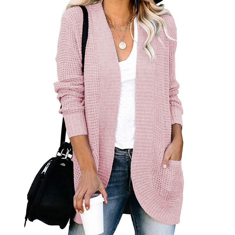 Knit jacket for women with a breathable mesh structure and practical pockets Lune London