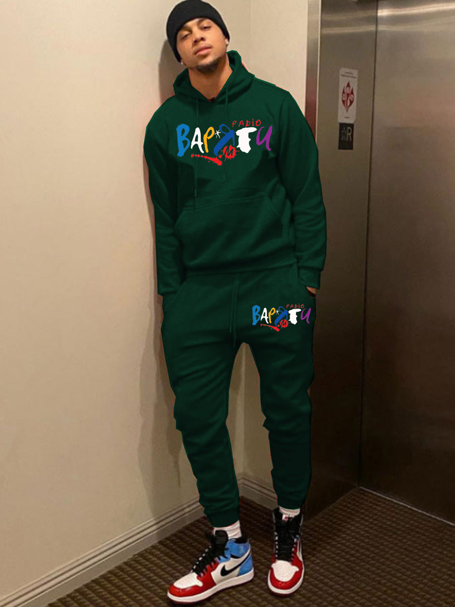 Women's hoodie and jogger pants set with creative print Lune London