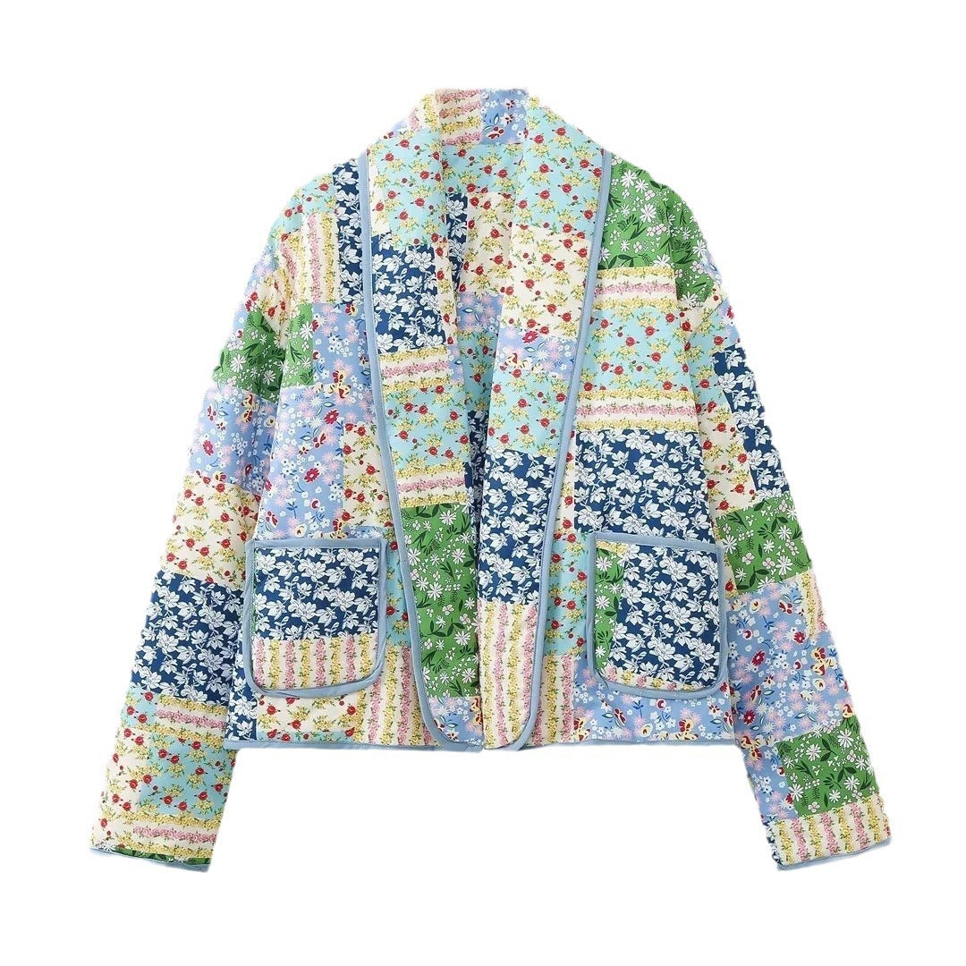 Veste kimono en patchwork pour femmes au design romantique avec poches pratiques Chic & Stil