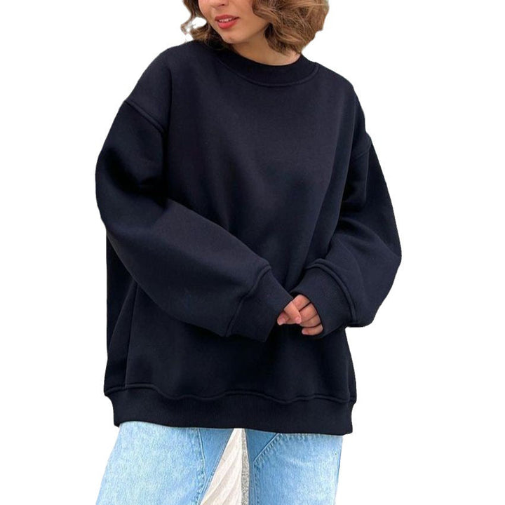 Women's Oversized Sweatshirt with Dropped Shoulder and Soft Fleece Fabric Chic und Stil