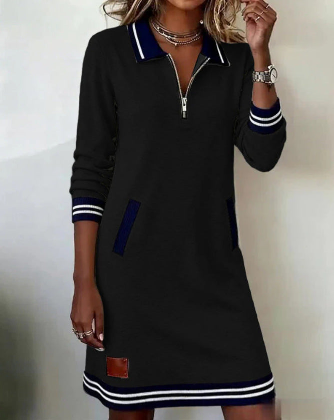 Robe de loisirs pour femmes avec col sportif et fermeture éclair Chic & Stil