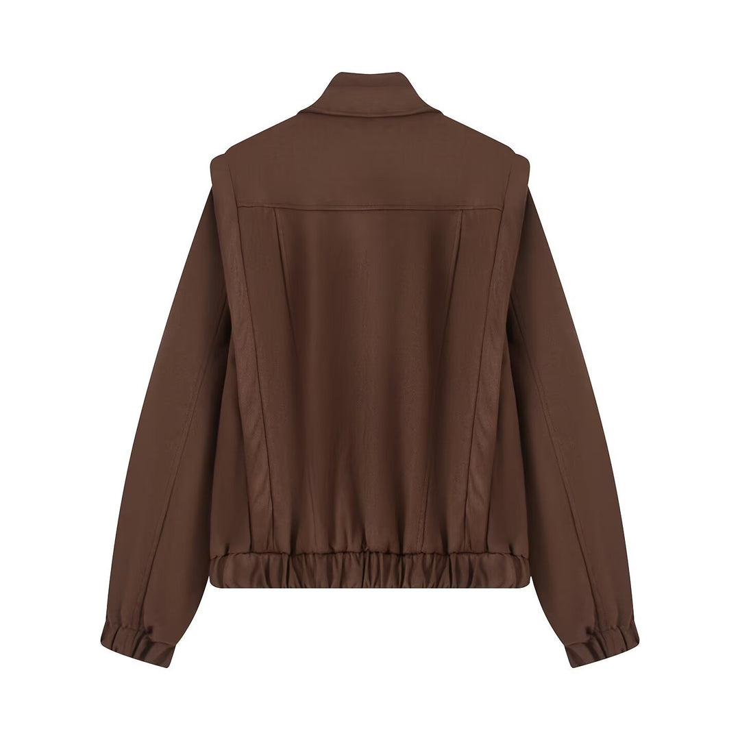 Chic and Stylish women's asymmetrical cut transitional jacket