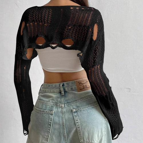 Ladies off-shoulder pullover with cutout details and relaxed fit Lune London