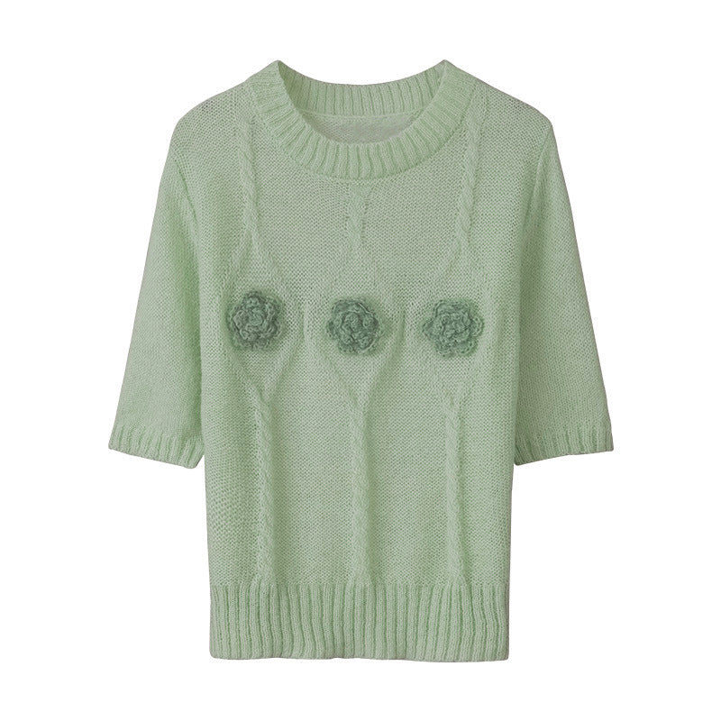 Knitted sweater for women with floral design Lune London