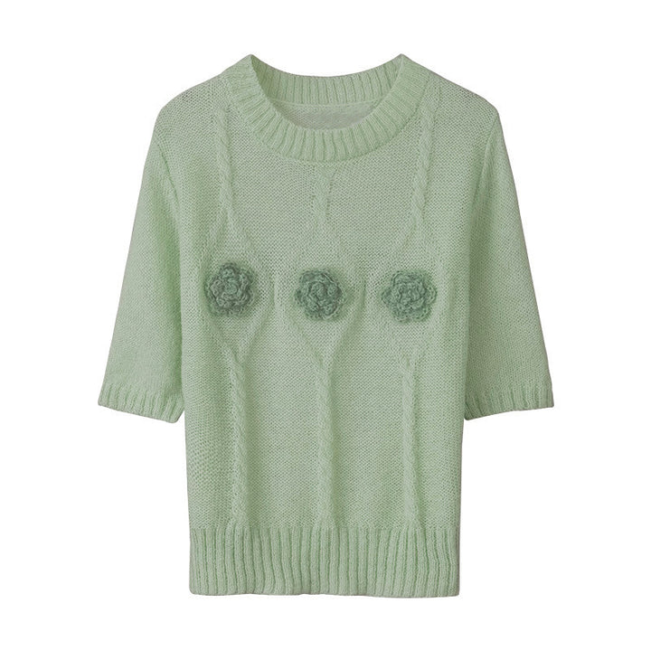 Knitted sweater for women with floral design Lune London