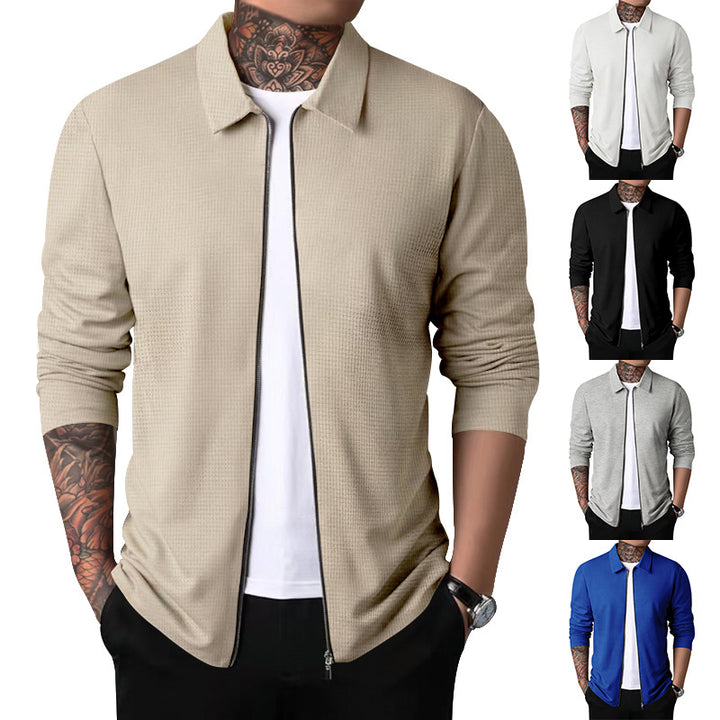 Men's long sleeve sports T-shirt with zipper and structured breathable design Lune London