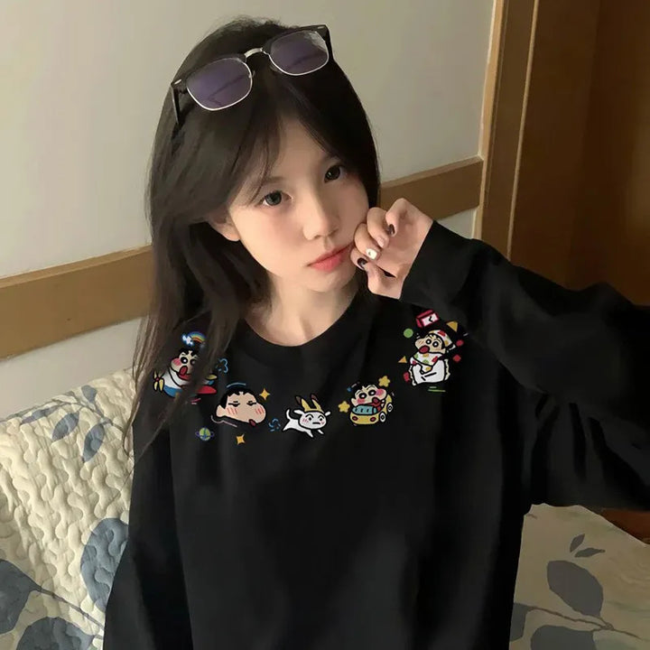 Sweat-shirt pour femmes avec un col cartoon ludique Chic & Stil