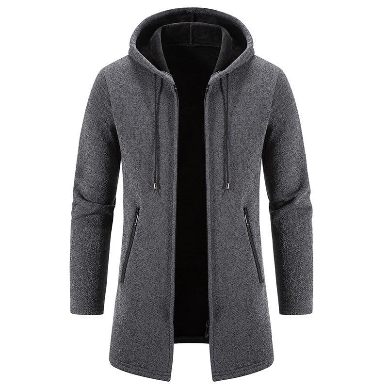 Practical and stylish fleece jacket for men with hood and zip pockets Lune London
