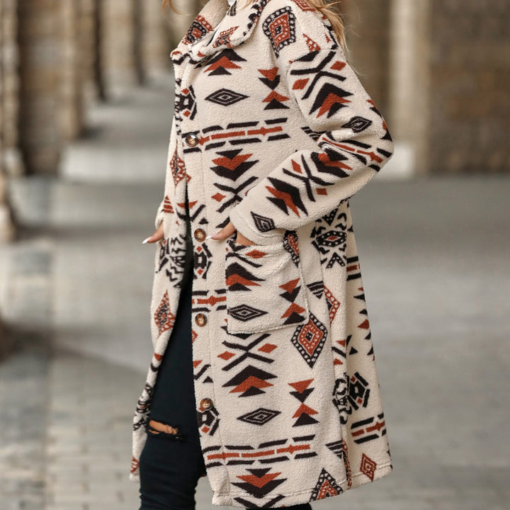Fleece jacket for women with ethnic pattern Lune London
