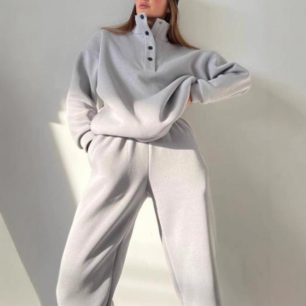 Women comfortable and stylish hoodie with snap button closure Lune London