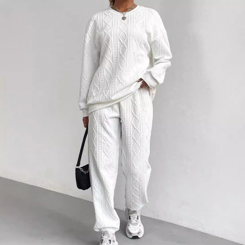 Women's knit loungewear set with relaxed fit and textured surface Lune London