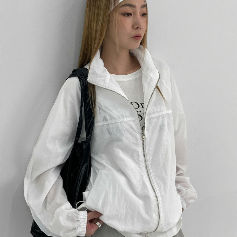 Veste coupe-vent légère pour femmes avec col haut Chic & Stil