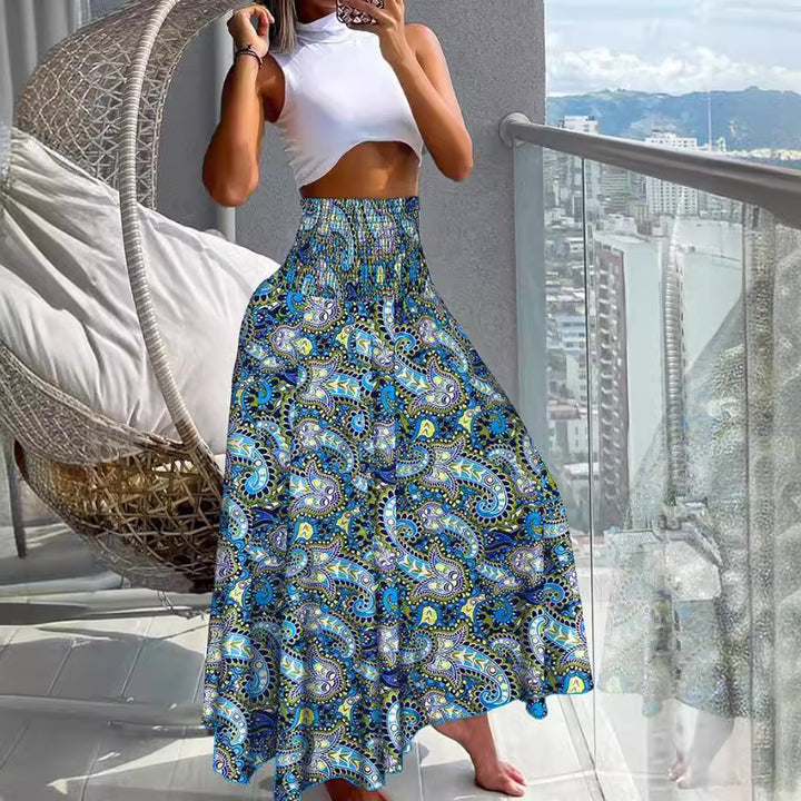 Ladies tropical print wide pants Lune London