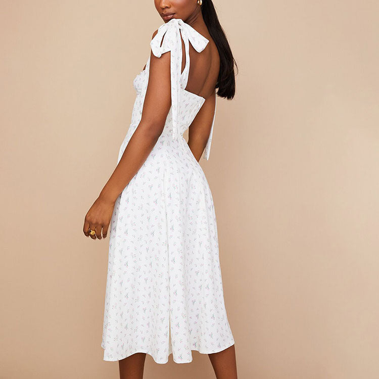 Lune London floral maxi dress with a tie belt